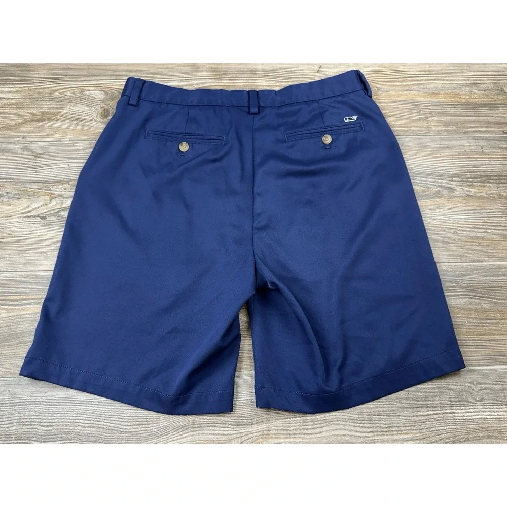 Vineyard Vines Links Shorts Mens 33 Navy Polyester Performance Stretch 9‎ Inch